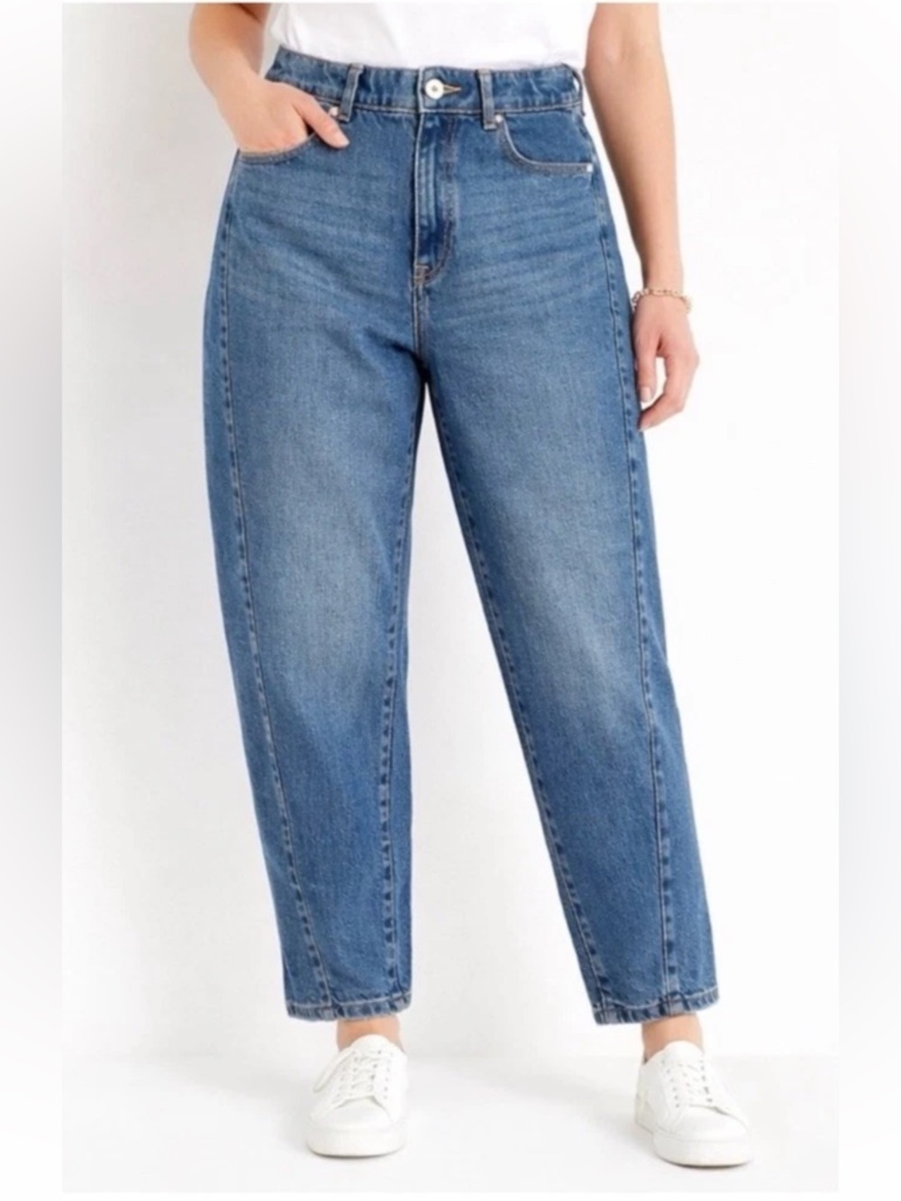 Talbots Relaxed Barrel Leg Jeans Quinn Wash Size 14 P